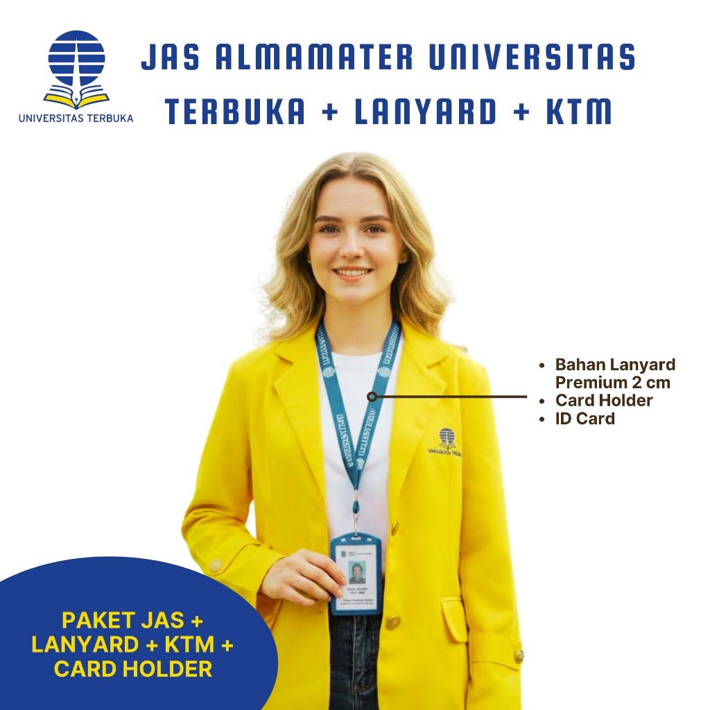 Jas Almet UT + Lanyard+KTM/Jas almamater Universitas Terbuka