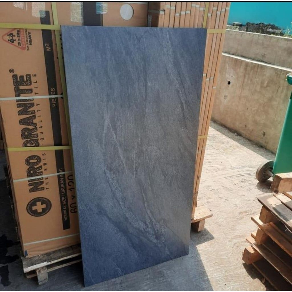 granit lantai/teras 60x120 niro granit motif corak marmer abu-abu texstur mat