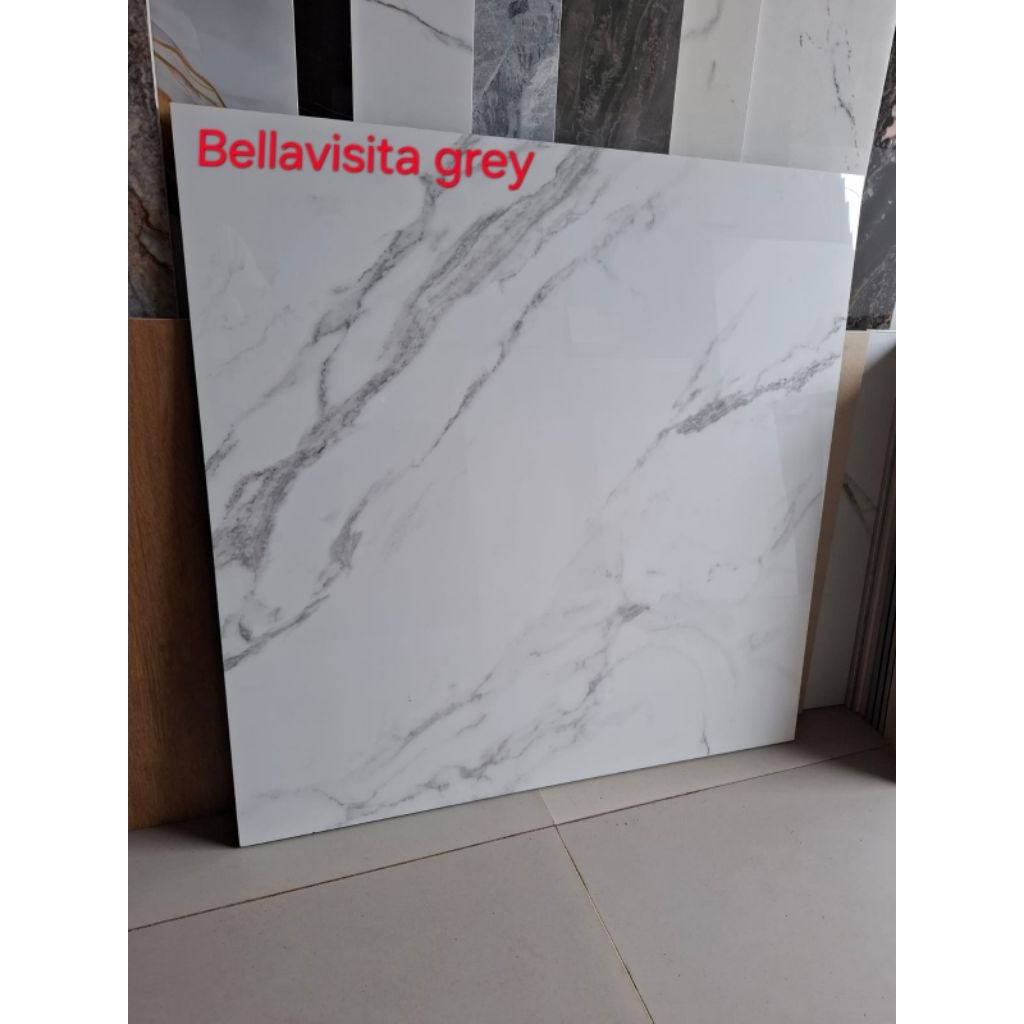 granit lantai 80x80 bellavisita grey motif/corak marble glosy sunpower
