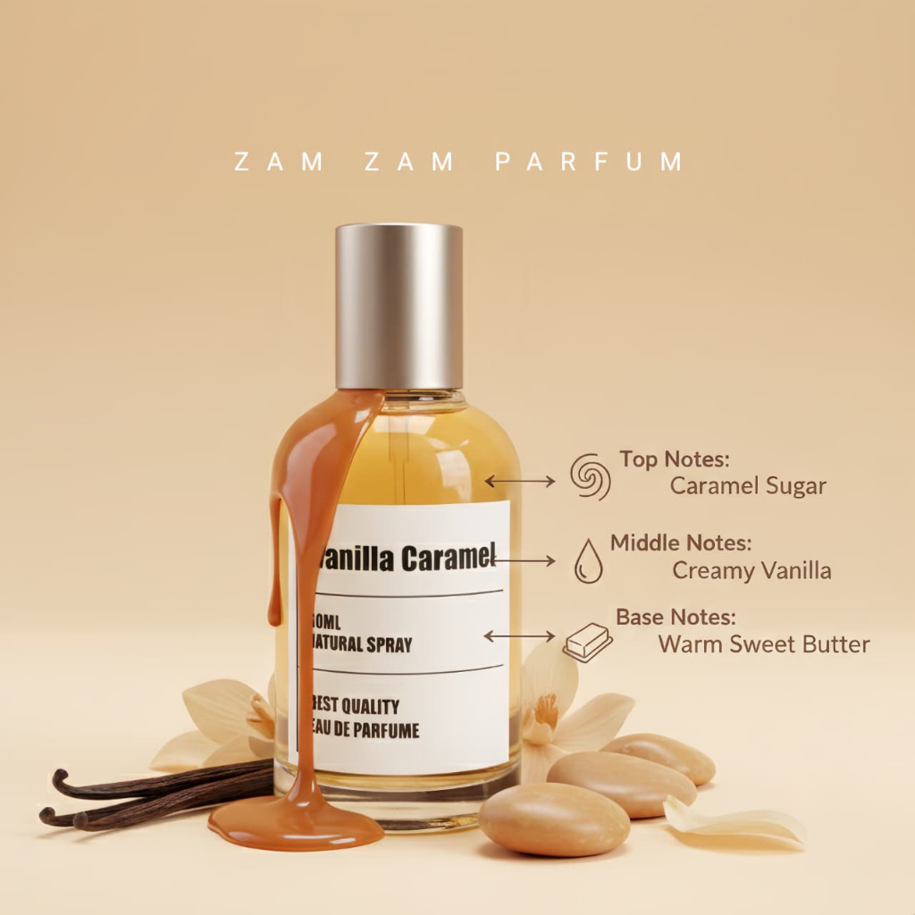 ( 30ml ) v4nila c4ramel ZAM ZAM Parfum 30ml | Soft • Fresh • Best Seller