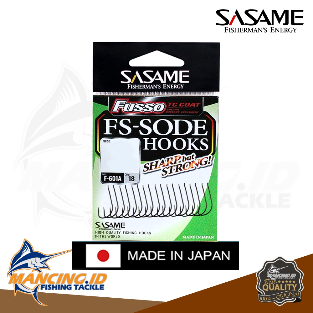 Sasame Fishing Hooks Fusso FS SODE F-601A Kail Pancing Teflon Flat/Tanpa Lubang Micro Fishing Made I