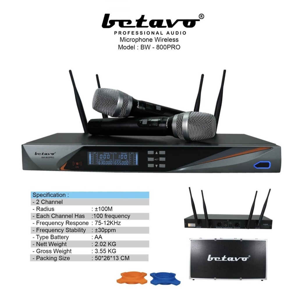 Mic wireless betavo BW800pro mic wireless betavo bw 800 pro