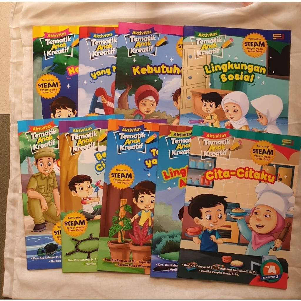 Buku Anak : Aktivitas Tematik Anak Kreatif TK A semester 2 ( 1 set 9 buku )