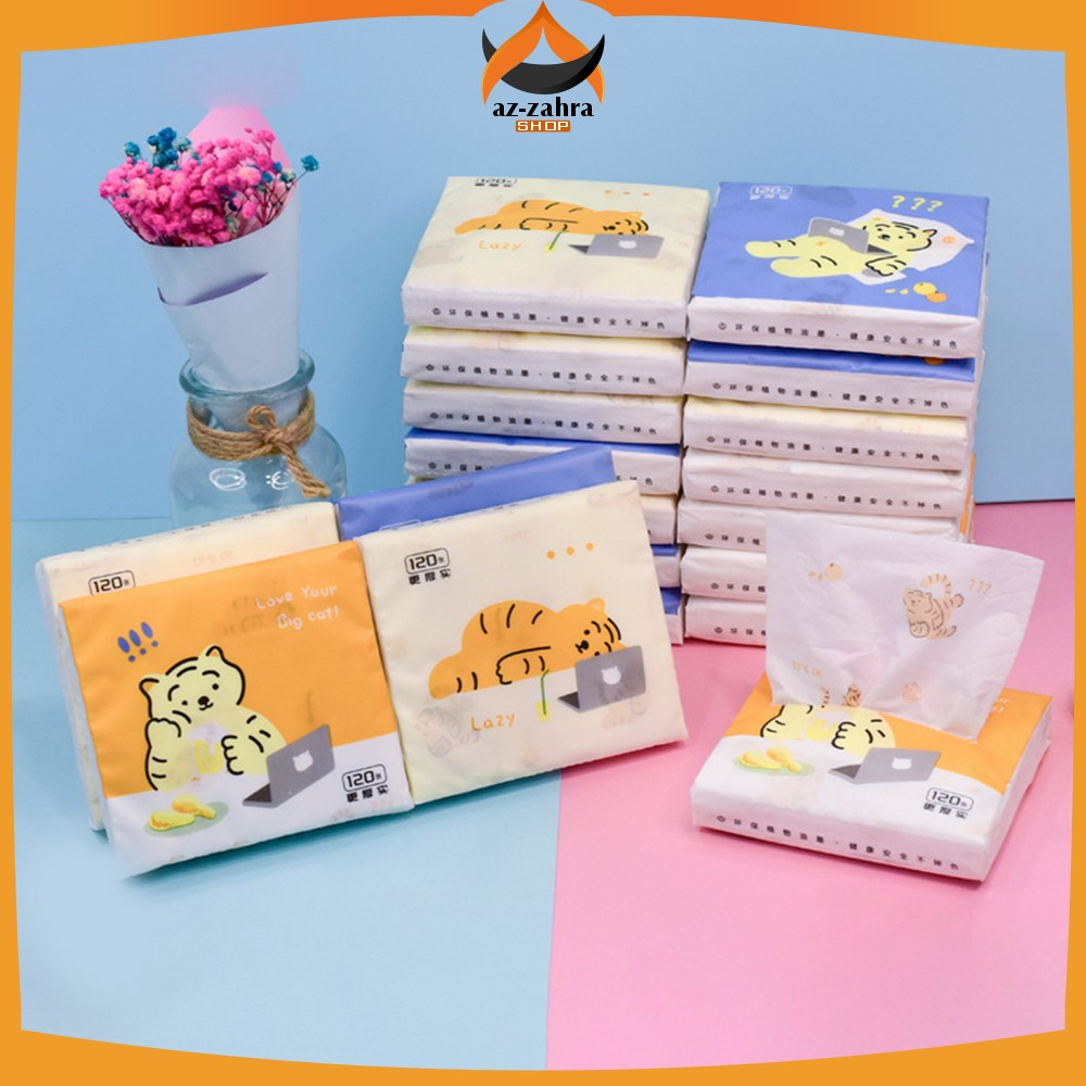 EC Facial Tissue Paper Printing Mini Portabel Karakter Lucu 120 Sheets 3 Ply Sekali Pakai / Cute Pat