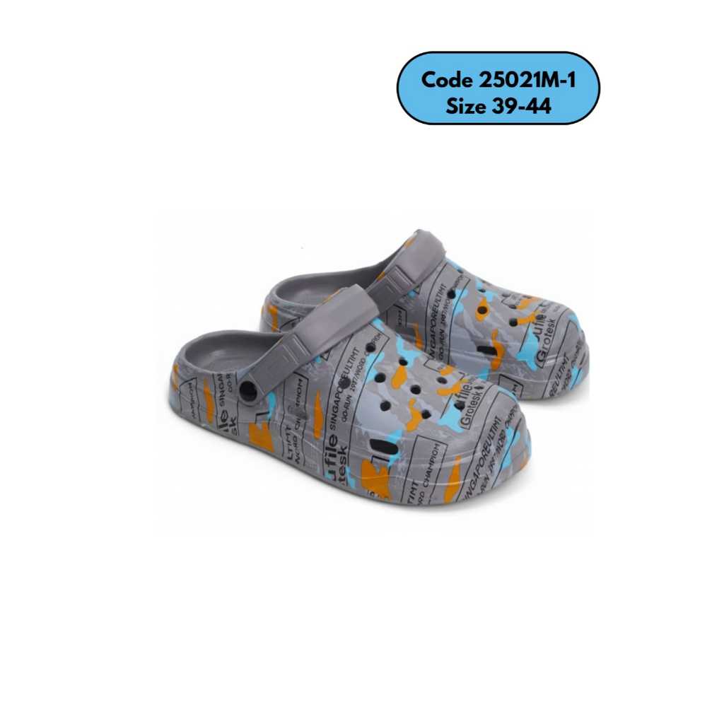 GC  Sandal baim dewasa laki laki antislip bahan karet motif loreng abstrak