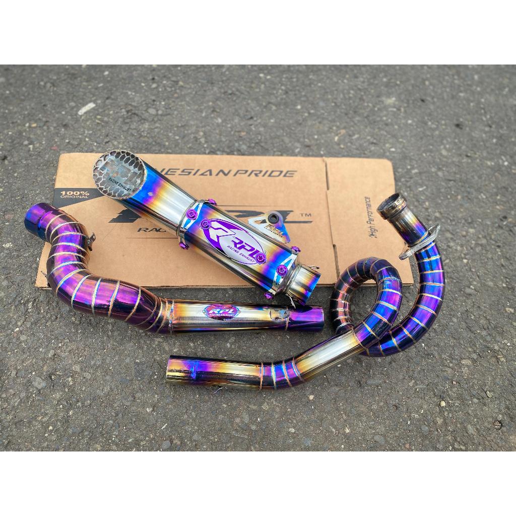 Knalpot Custom Satria fu Vixion  CBR  R15 Sonic DLL Baut Titanium Original RPL RACING EXHAUST
