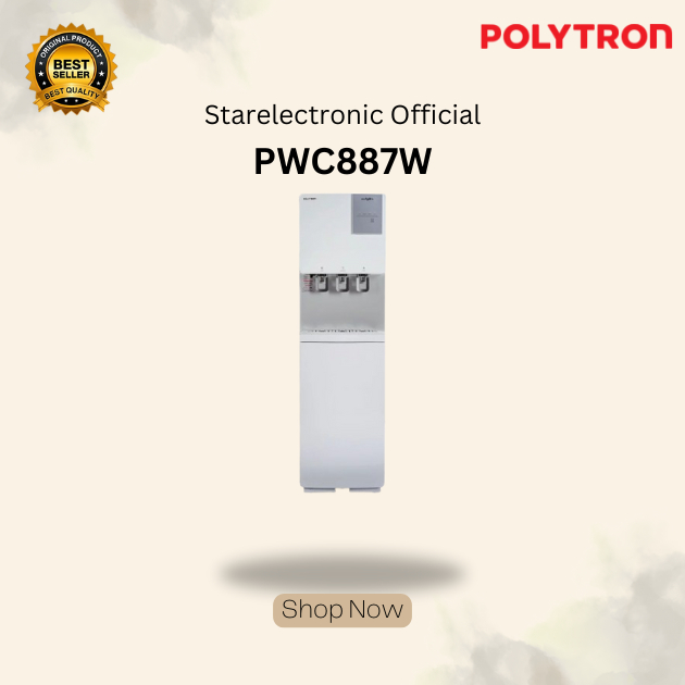 Polytron PWC 887W – Dispenser Galon Atas dengan Hot & Cold, Tangki Stainless Steel PWC887W