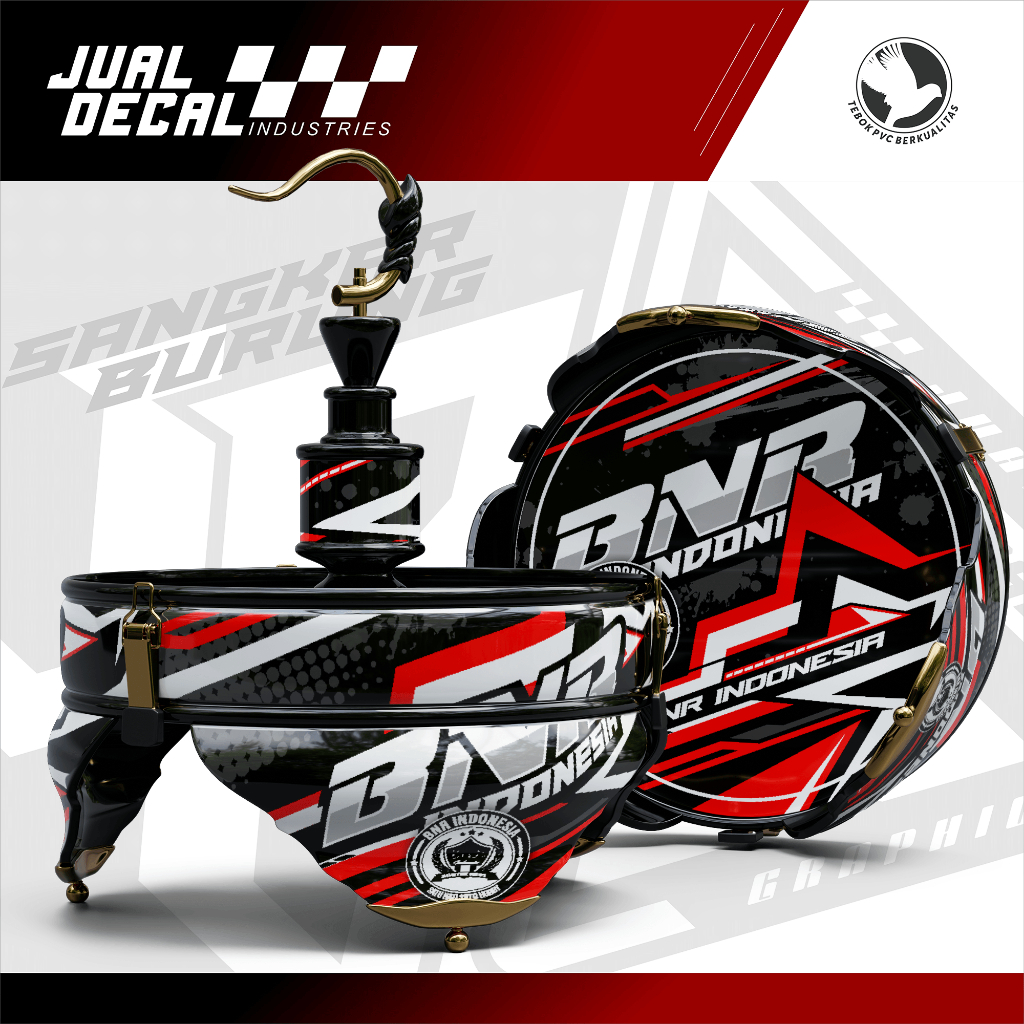 Stiker Tebok BNR INDONESIA Custom Decal Variasi Sangkar Lovebrid Helopet Pleci