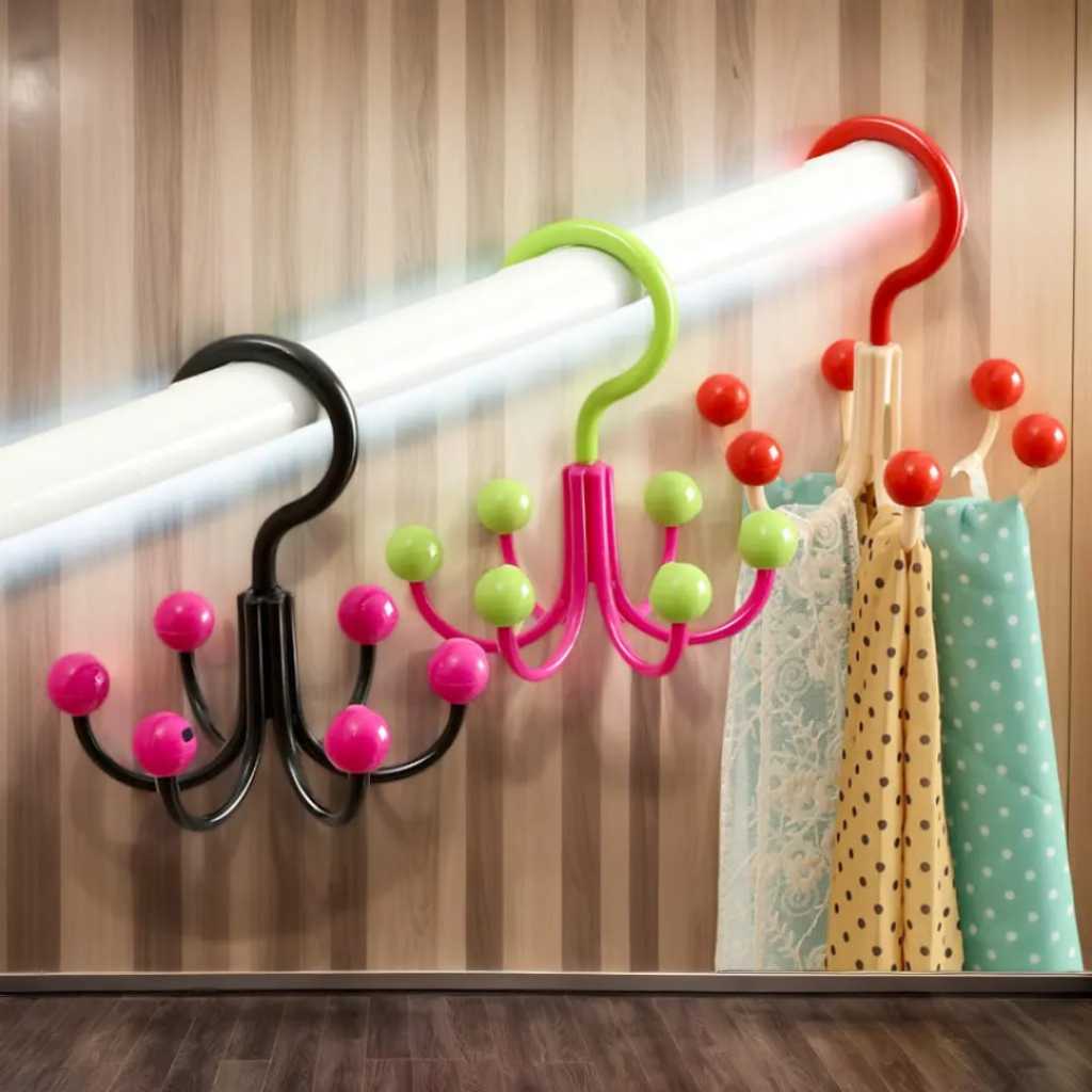 Gantungan Serbaguna 6 Pengait Cocok untuk Pakaian Tas dan  Aksesori Solusi Penyimpanan Praktis