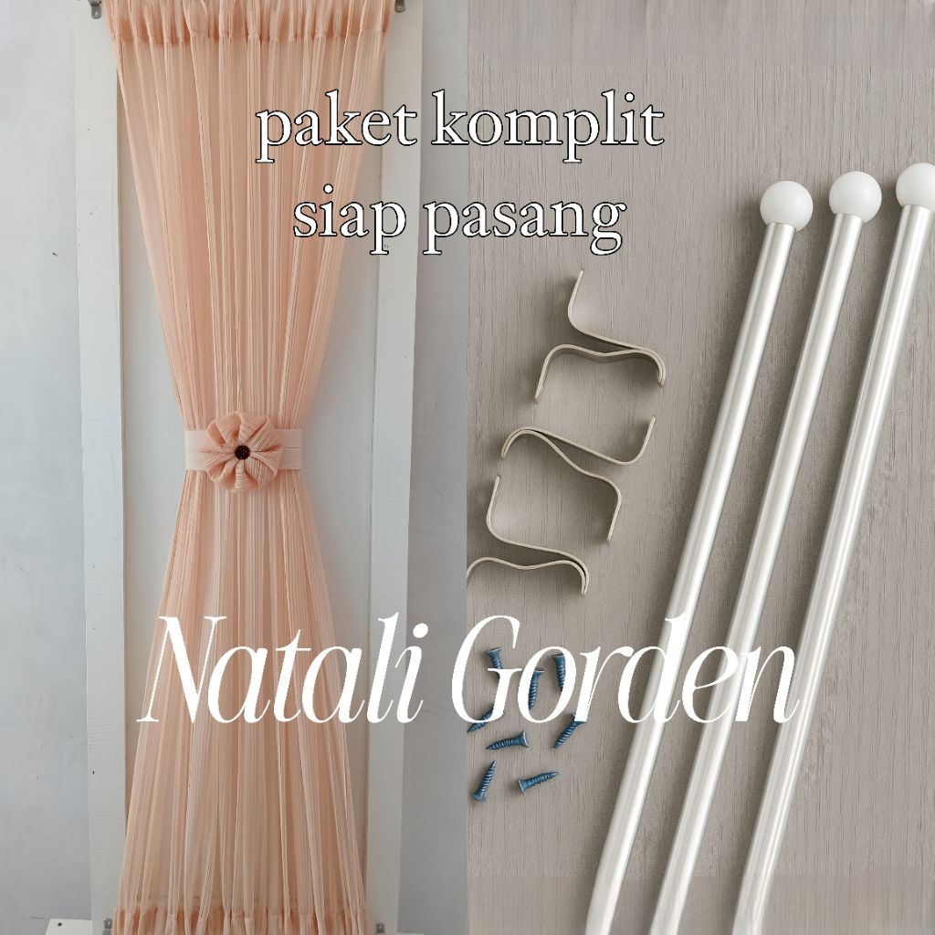 gorden kupu kupu satu paket full set, ikat pita kupu kupu paket lengkap gorden minimalis jendela kam