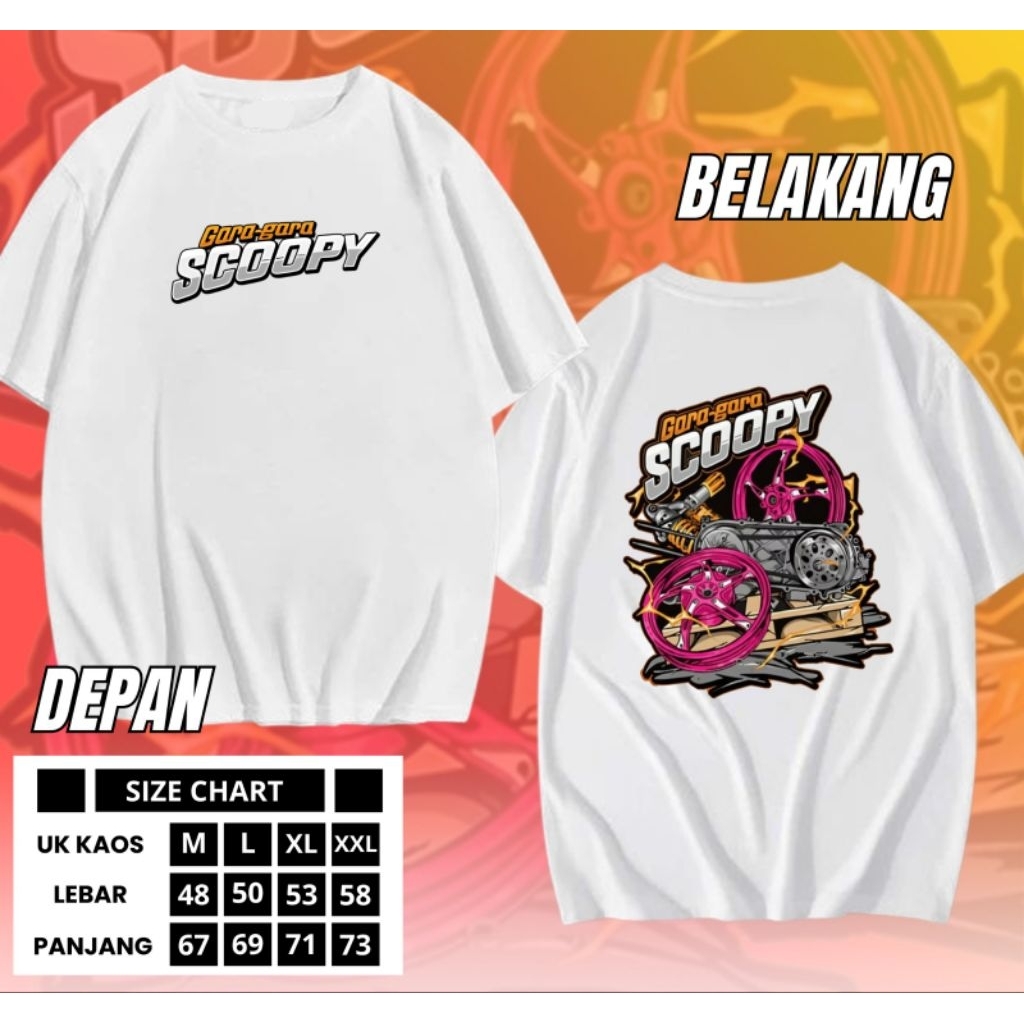 Baju Kaos Atasan Pria Gara Gara Honda Scoopy Distro Original Murah keren Bahan Katun Halus