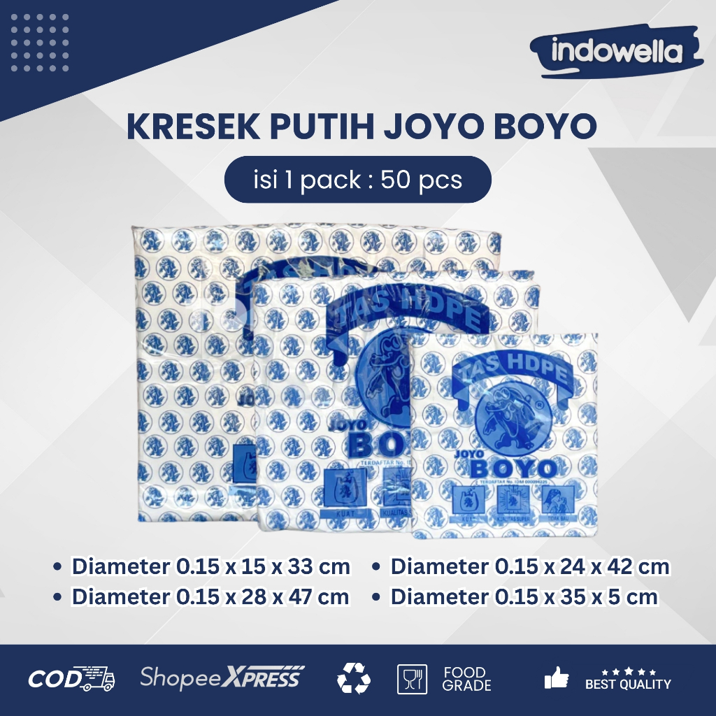 Kantong Plastik Kresek Putih Joyo Boyo Biru all size
