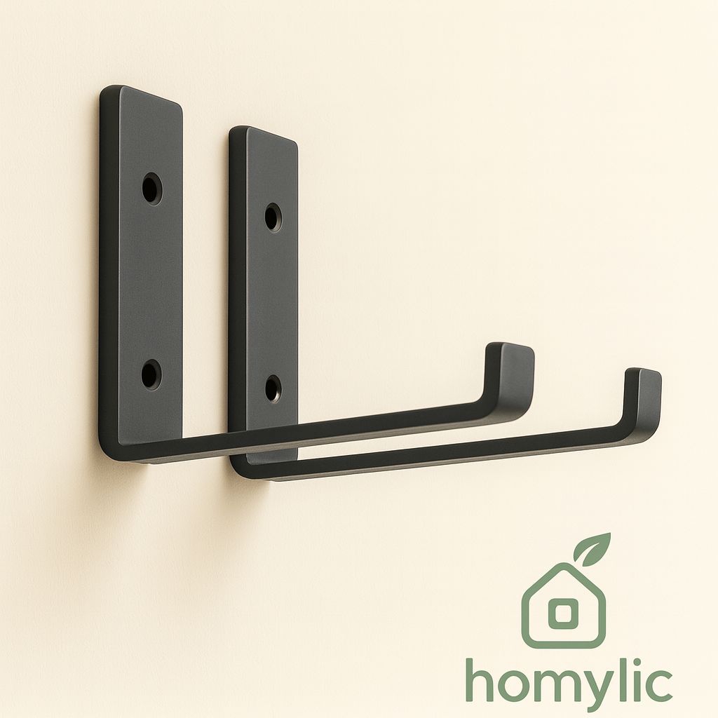 Bracket Besi Dinding L Minimalis — Dudukan Rak / Gantungan Dinding Industrial Warna Hitam Putih