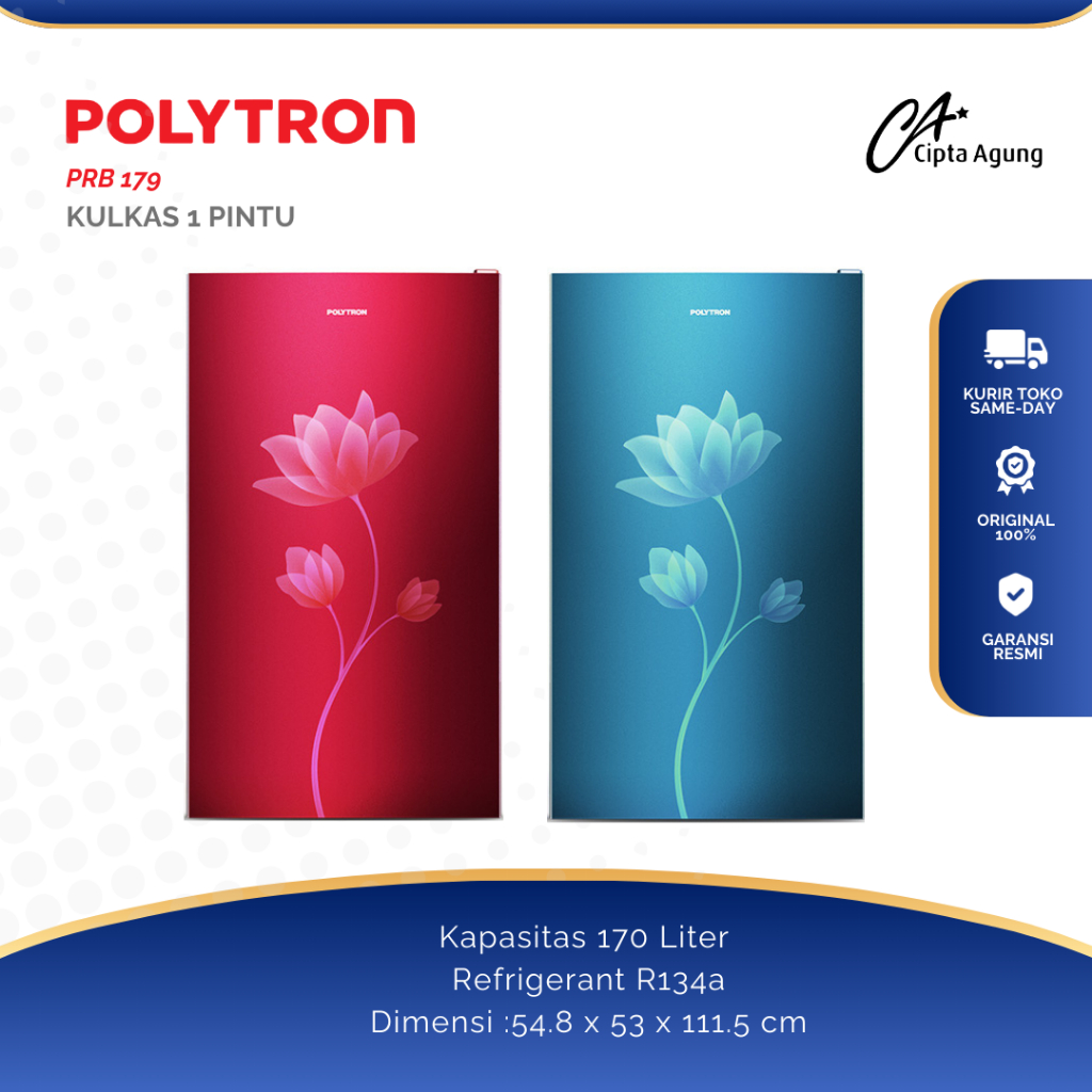 POLYTRON KULAS 1 PINTU PRB-179B PRB-179R PRB179R PRB179B PRB 179 B PRB 179 R PRB 179B PRB 179R BIRU 
