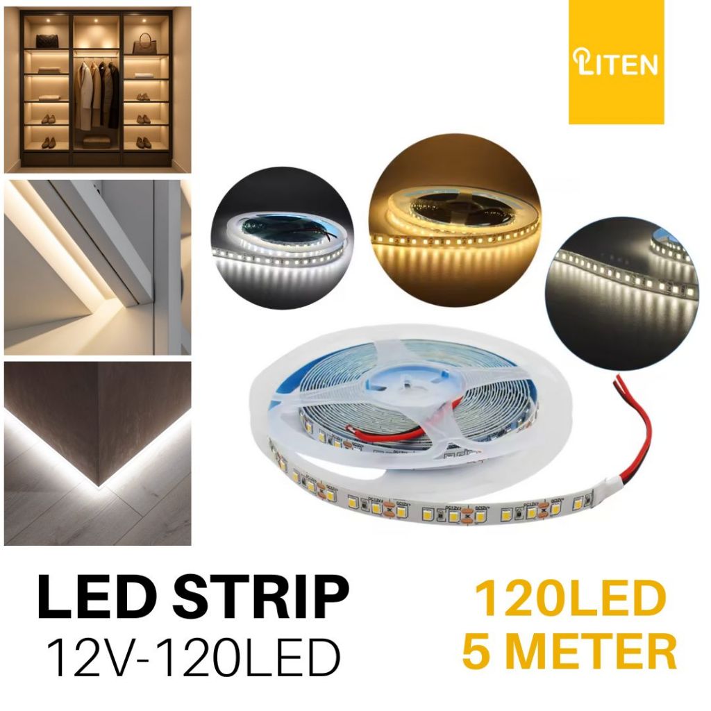 HOT SALE Lampu Strip 12V 2835 5050 LED SMD LED Strip 120 LED DC 12 Volt 5 Meter Indoor / Lampu Strip