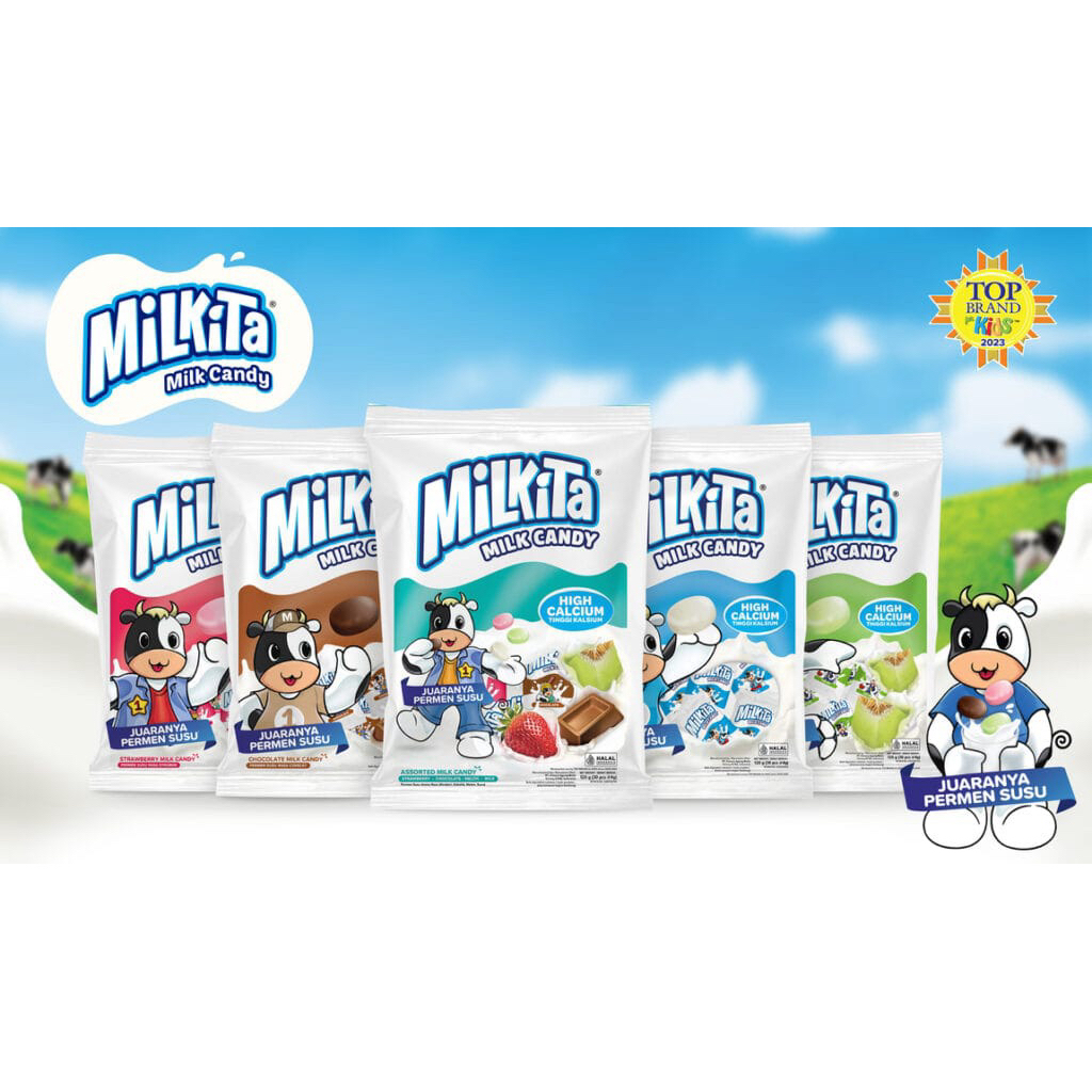 milkita milk candy isi 30 chocolate strawberry melon mix random campur milk susu coklat cokelat stro