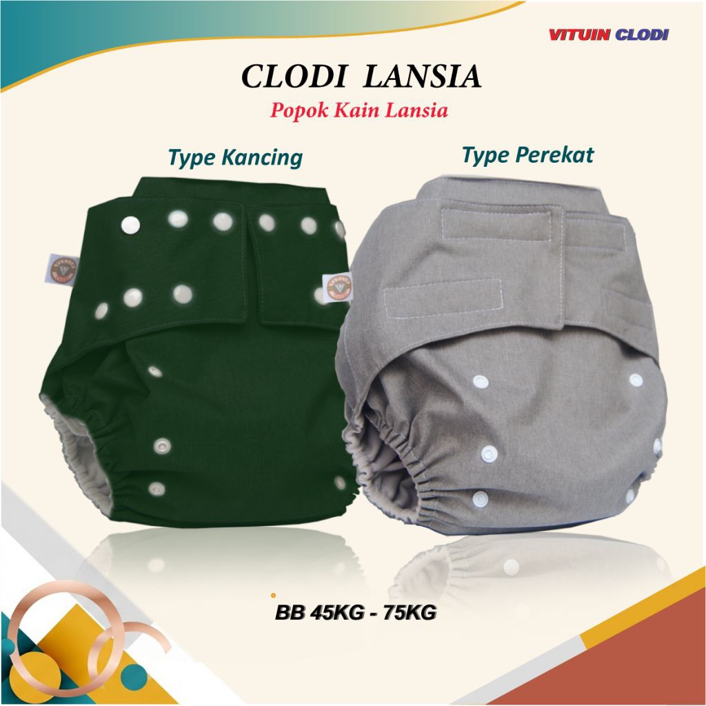 Popok kain Dewasa/Lansia - Popok kain Cuci Ulang - Vituin Clodi