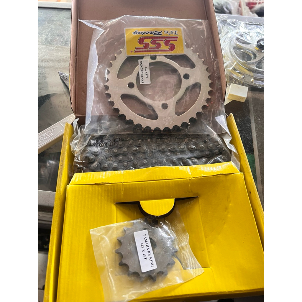 Rantai Gear Set SSS Yamaha RX King 428 15 37 plus rantai