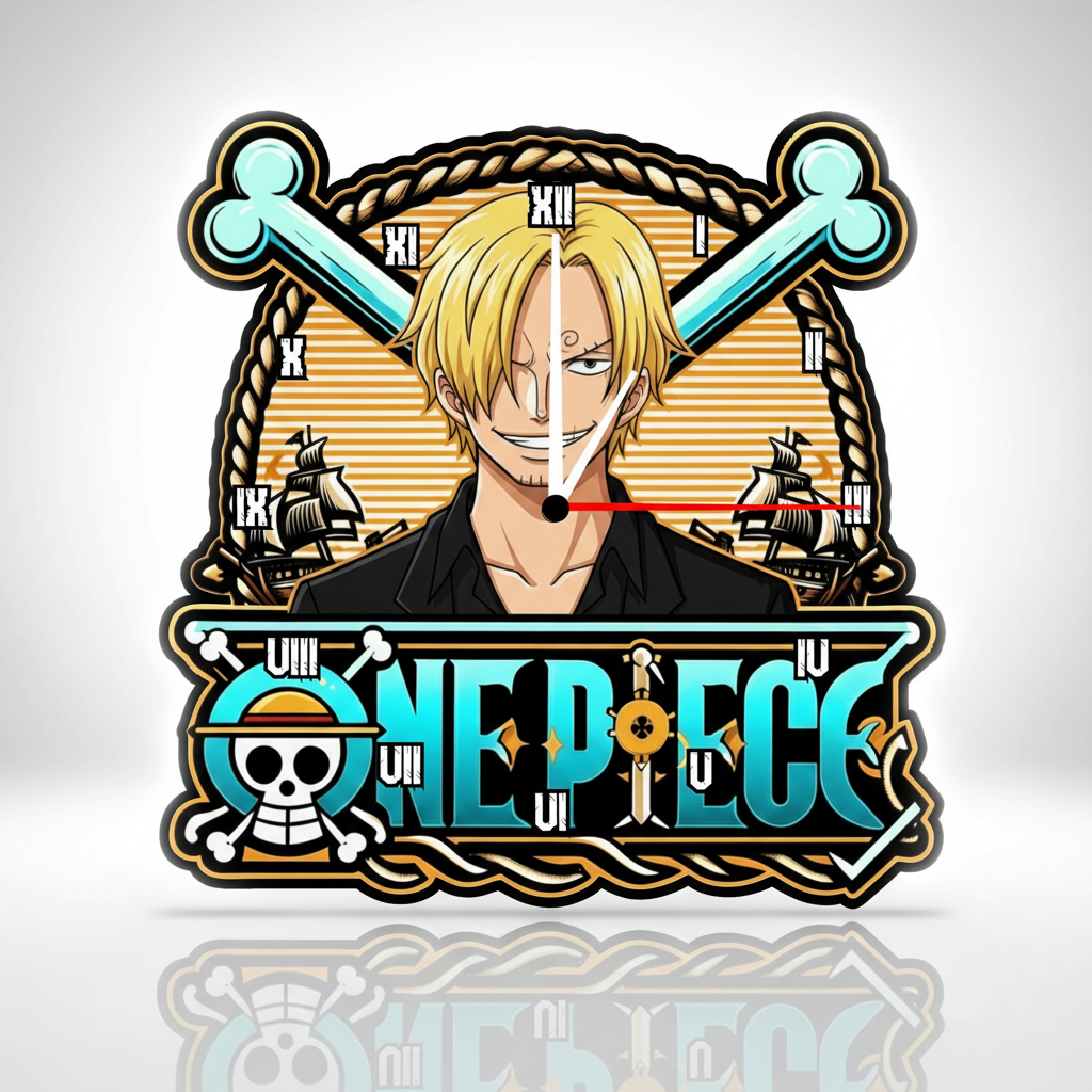 JAM DINDING UKIR TEMA ONE PIECE DESAIN EKSKLUSIF
