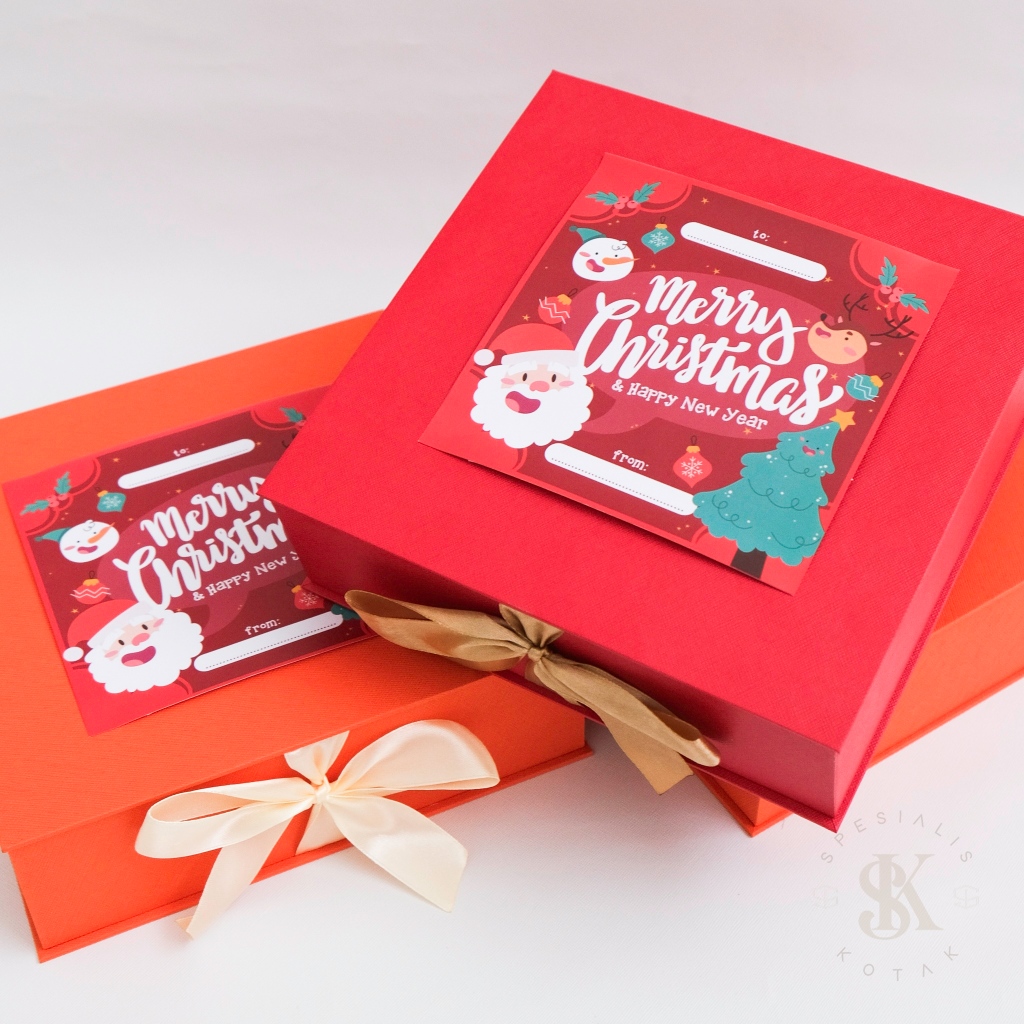 SURABAYA. Gift Box / Kotak Hampers Christmas Natal. Toples Persegi 4 . HARDBOX 22 22 6.5 (BP)