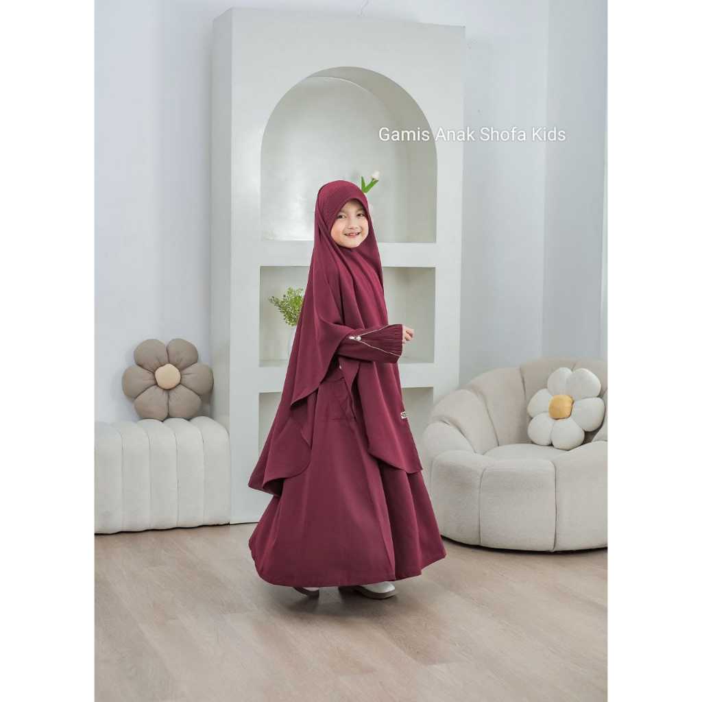 NEW GAMIS SYARI SET DINDA COUPLE KIDS & MOMS (SET KHIMAR FREE CADAR TALI)