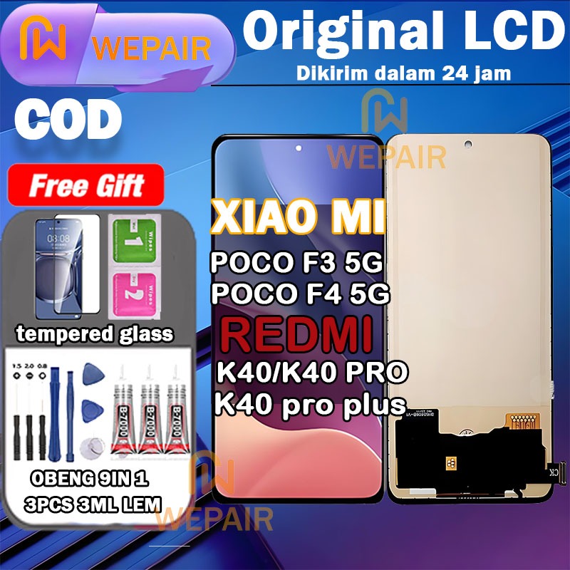 WEPAIR LCD HP XIAOMI POCOPHONE F3 5G/POCO F4 5G/REDMI K40/K40 PRO PLUS Fullset Komplit ori asli+Read