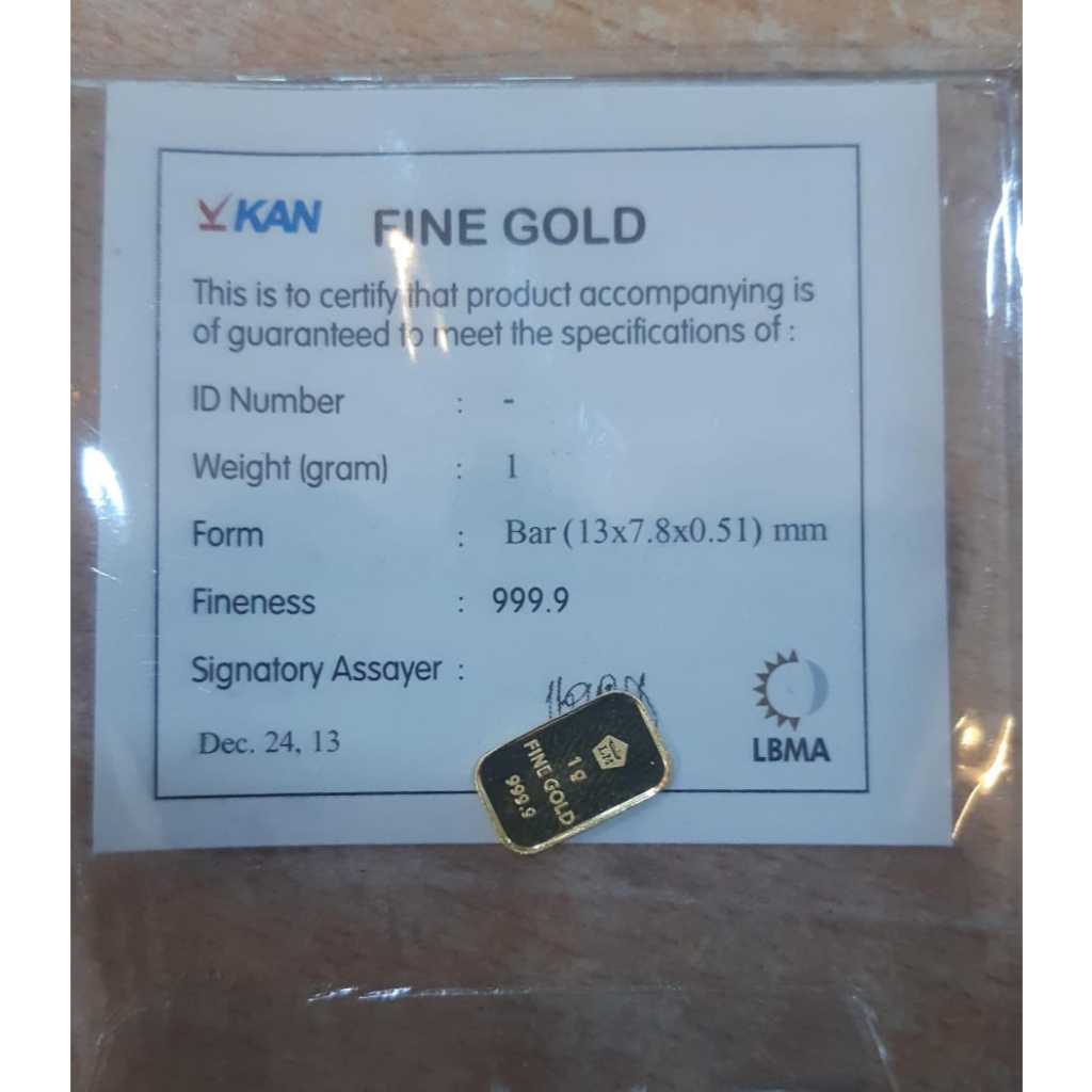Emas Batangan Logam Mulia Antam 1Gram Retro Asli Bersertifikat