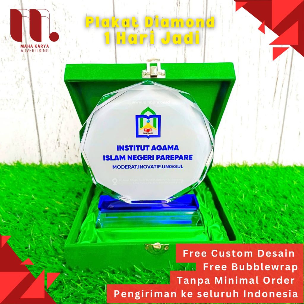 Plakat, Plakat Diamond Premium Elegan, Plakat Akrilik Custom Mewah | 1 Hari Jadi