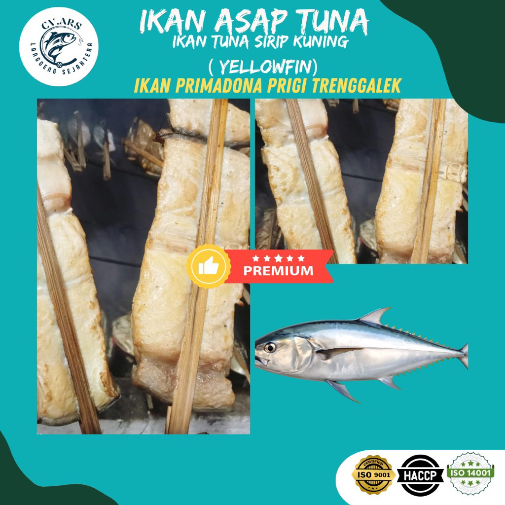 IKAN ASAP TUNA SIRIP KUNING ASAP FILLET ( STEAK) PREMIUM SEGAR 1,1 kg GRADE EKSPOR ( MURAH)
