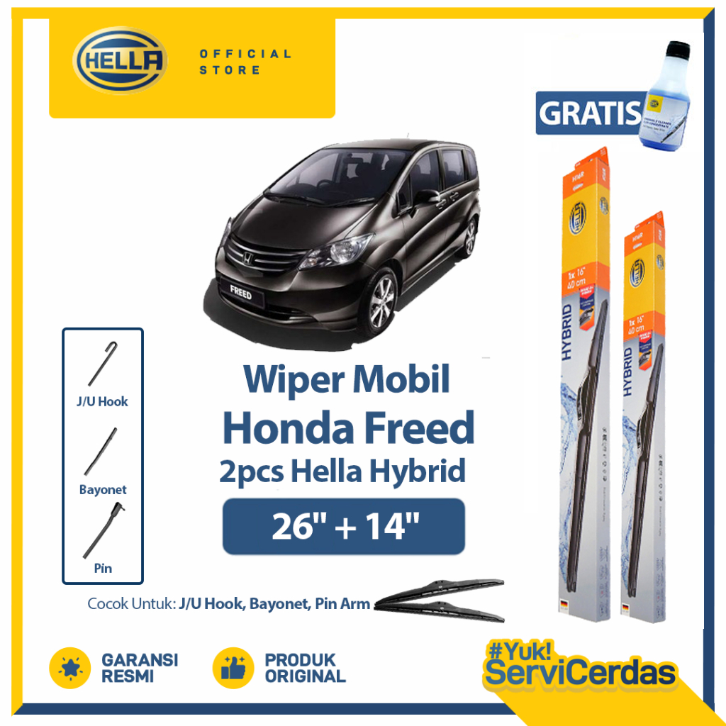 Wiper Mobil HONDA Freed 26" + 14" (2pcs) - HELLA Hybrid