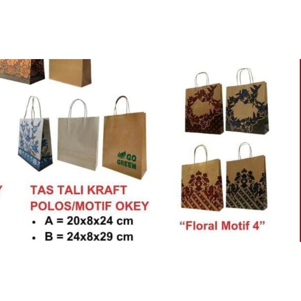 Paper Bag Kraft Batik OKEY Tas kertas Tali Hampers Hadiah Gift