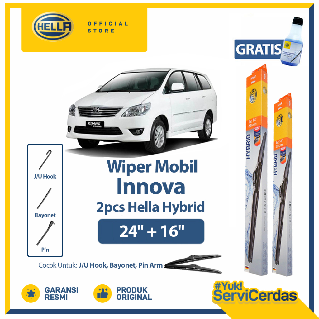 Wiper Mobil TOYOTA Innova 24” + 16” (2pcs) - HELLA Hybrid