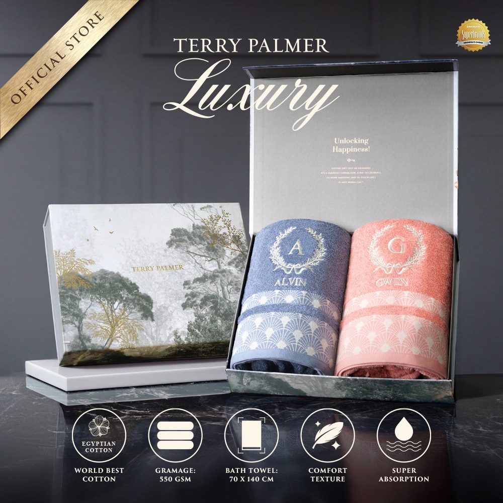 Terry Palmer Luxury - Sheld (Handuk Couple Set) / Handuk Seserahan / Kado Pernikahan / Souvenir / Ha