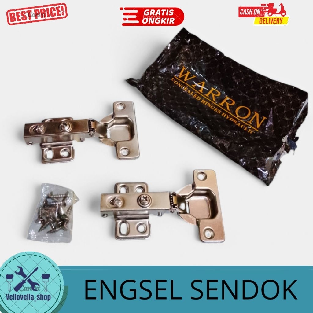 Engsel Sendok lurus Hidrolik / Engsel pintu laci lemari / Engsel kitchen set hidrolik