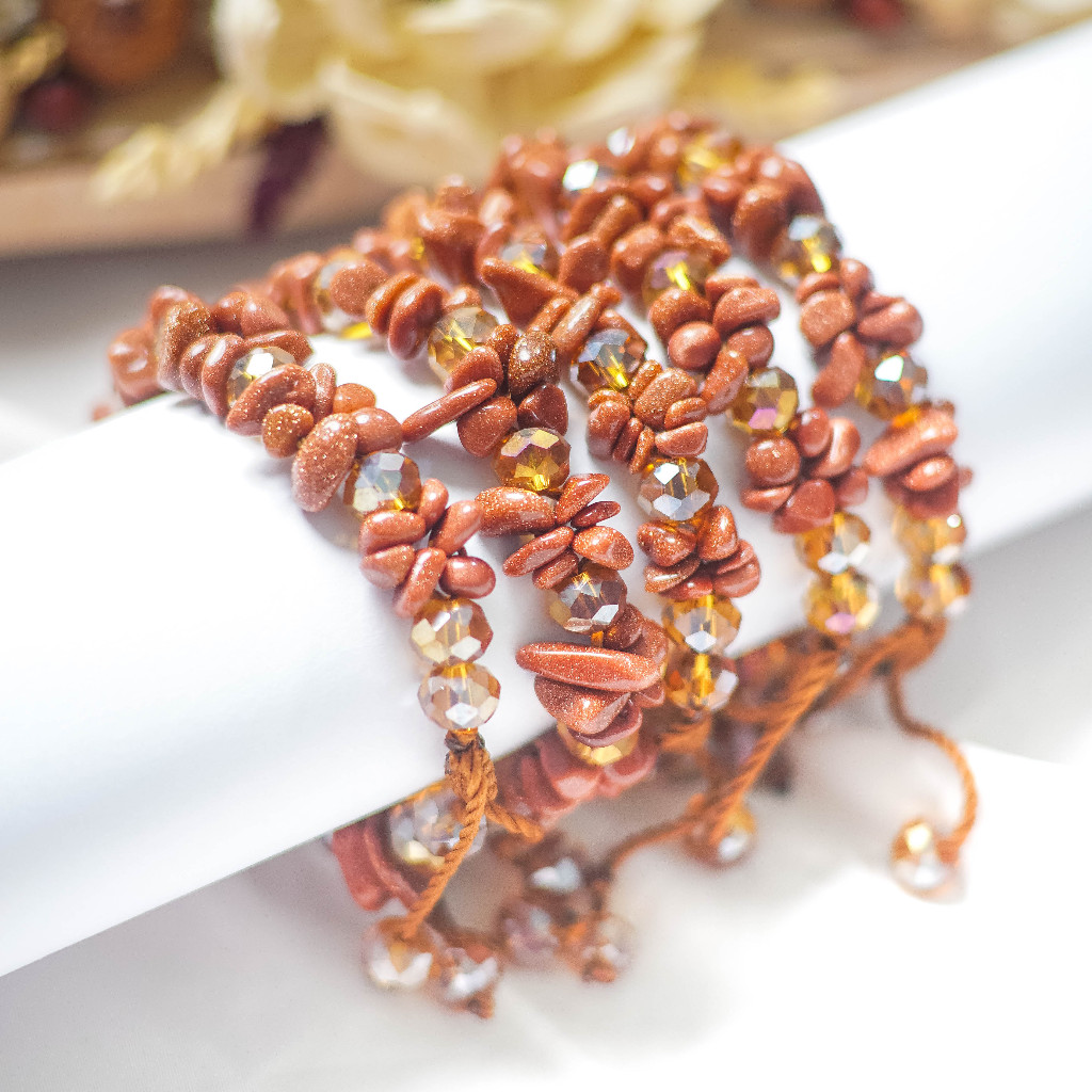 [ Tali Serut ] [Glitter Pasir Emas] - Gelang Batu Kesehatan / Gelang Trapi / Gelang Etnik / Gelang K