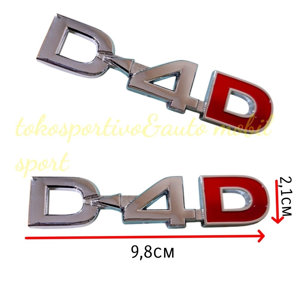 Emblem logo tulisan Lambang stiker tulisan Toyota D-4D chrome