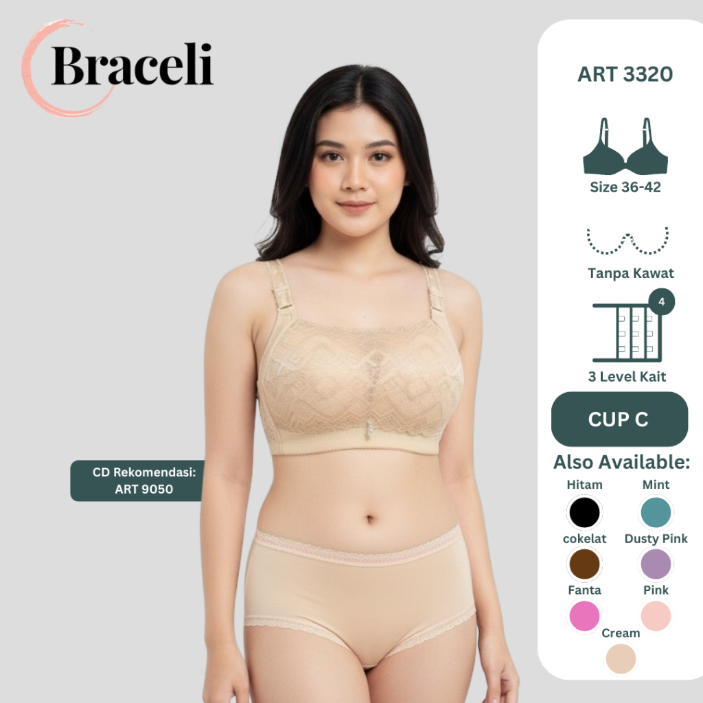 Set 3 Bra Kemben Jumbo Tanpa Kawat Cup C Busa Tipis Bahan Polyester Katun untuk Aktivitas Sehari-har