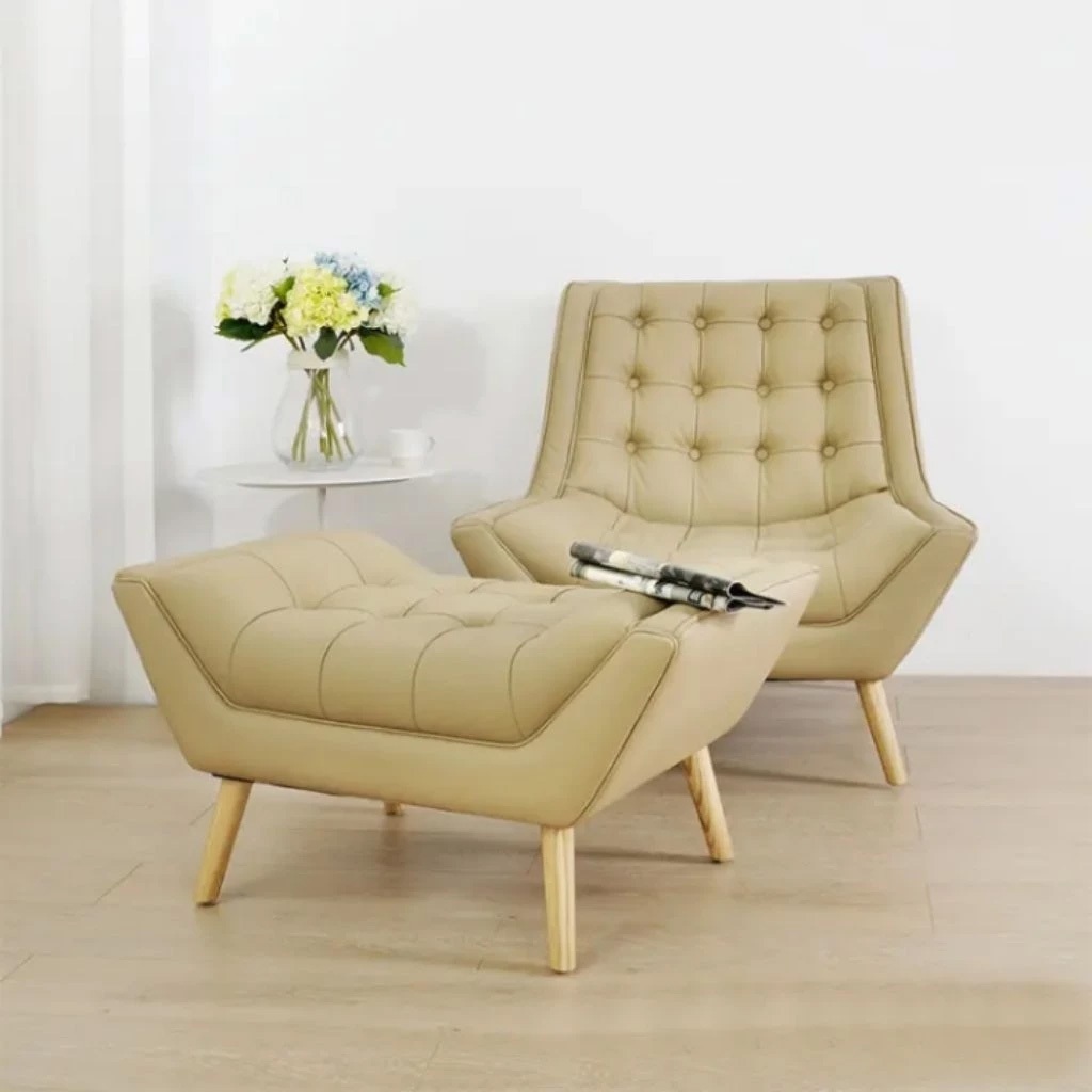 kursi santai single / kursi baca / nonton TV bahan kulit sintetis premium elegant minimalis