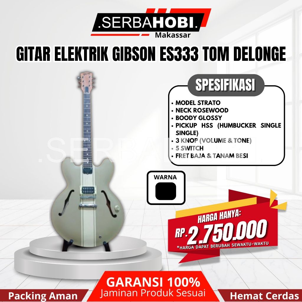 GITAR ELEKTRIK GIBSON ES 333 TOM DELONGE CUSTOM