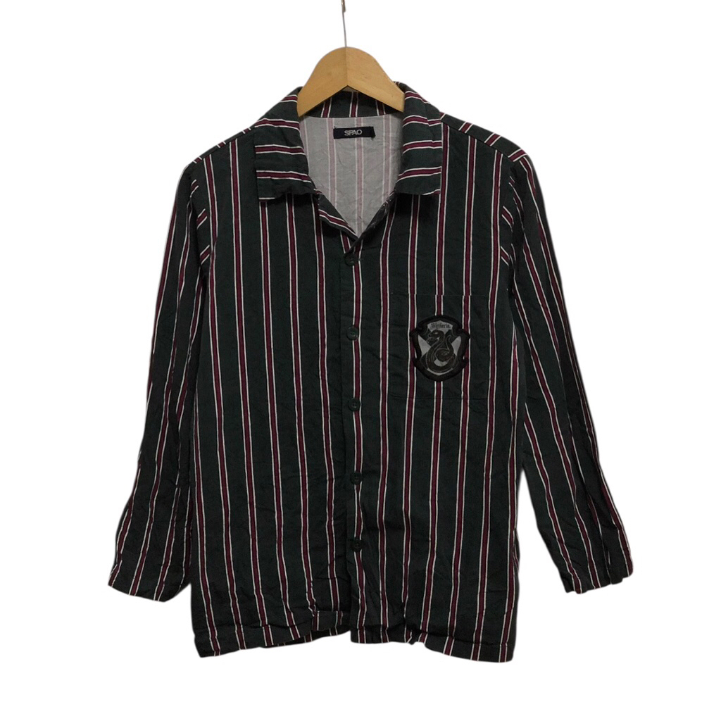 Spao x harry potter open collar shirt / harry potter shirt / spao striped shirt