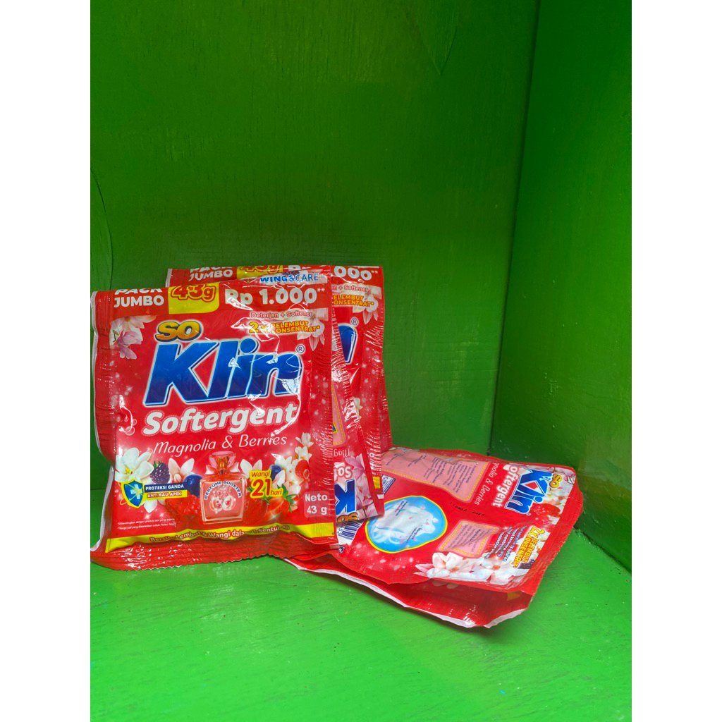 soKlin detergen bubuk 43 gr 1 renceng isi 6