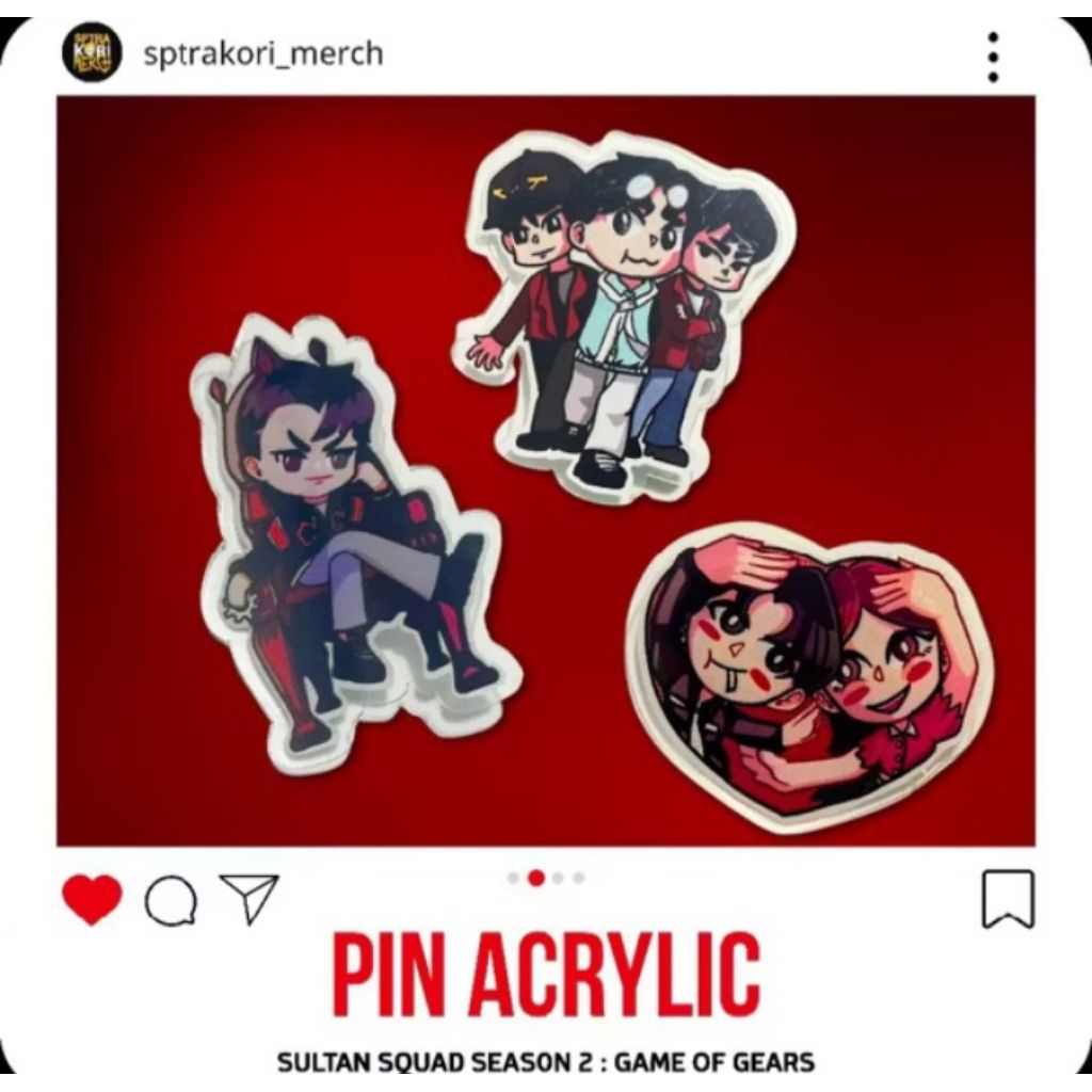 PIN ACRYLIC SULTAN SQUAD SEASON2 : GAME OF GEARS (READ DESK)