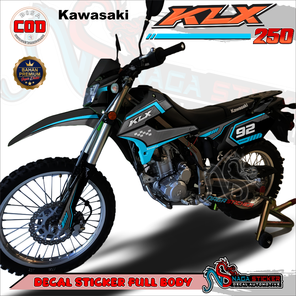 Bisa COD Decal Sticker Full Body KAWASAKI KLX 250  Motif SIMPEL KLX2502 STICKER Custom Dekal