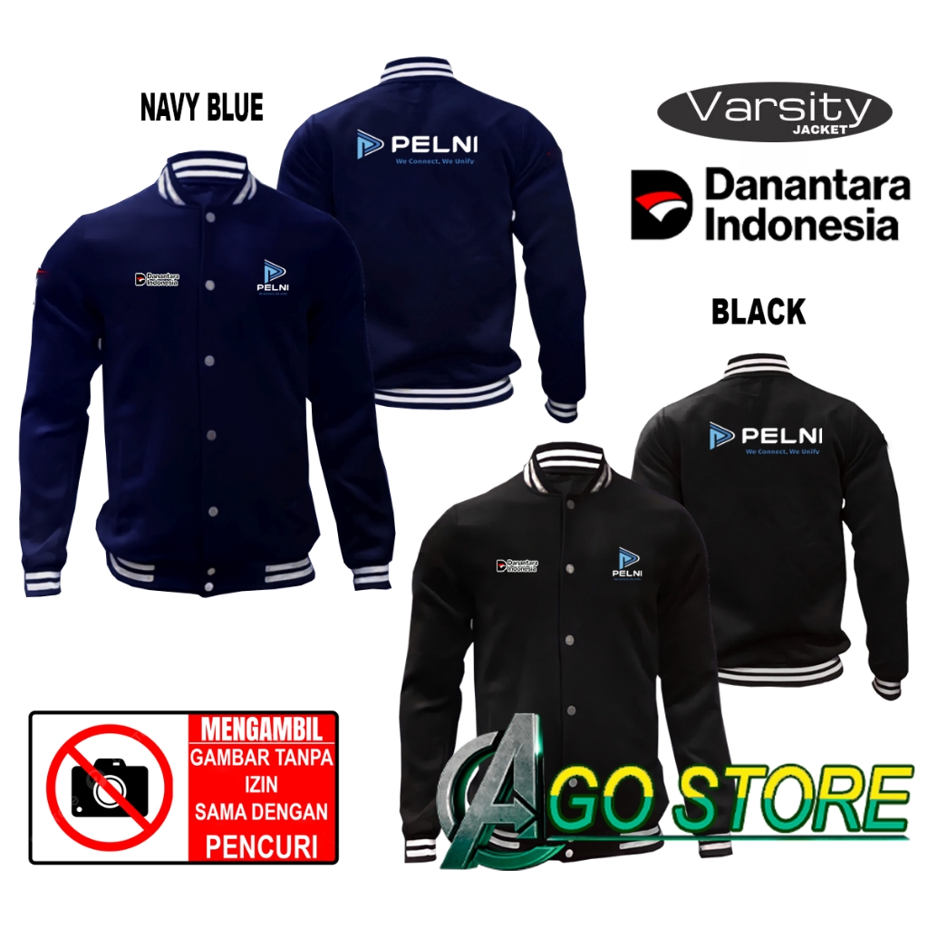 JAKET VARSITY Model BaseBall PT PELNI We Connect , We Unify - Danantara Indonesia - Varsity Jaket - 