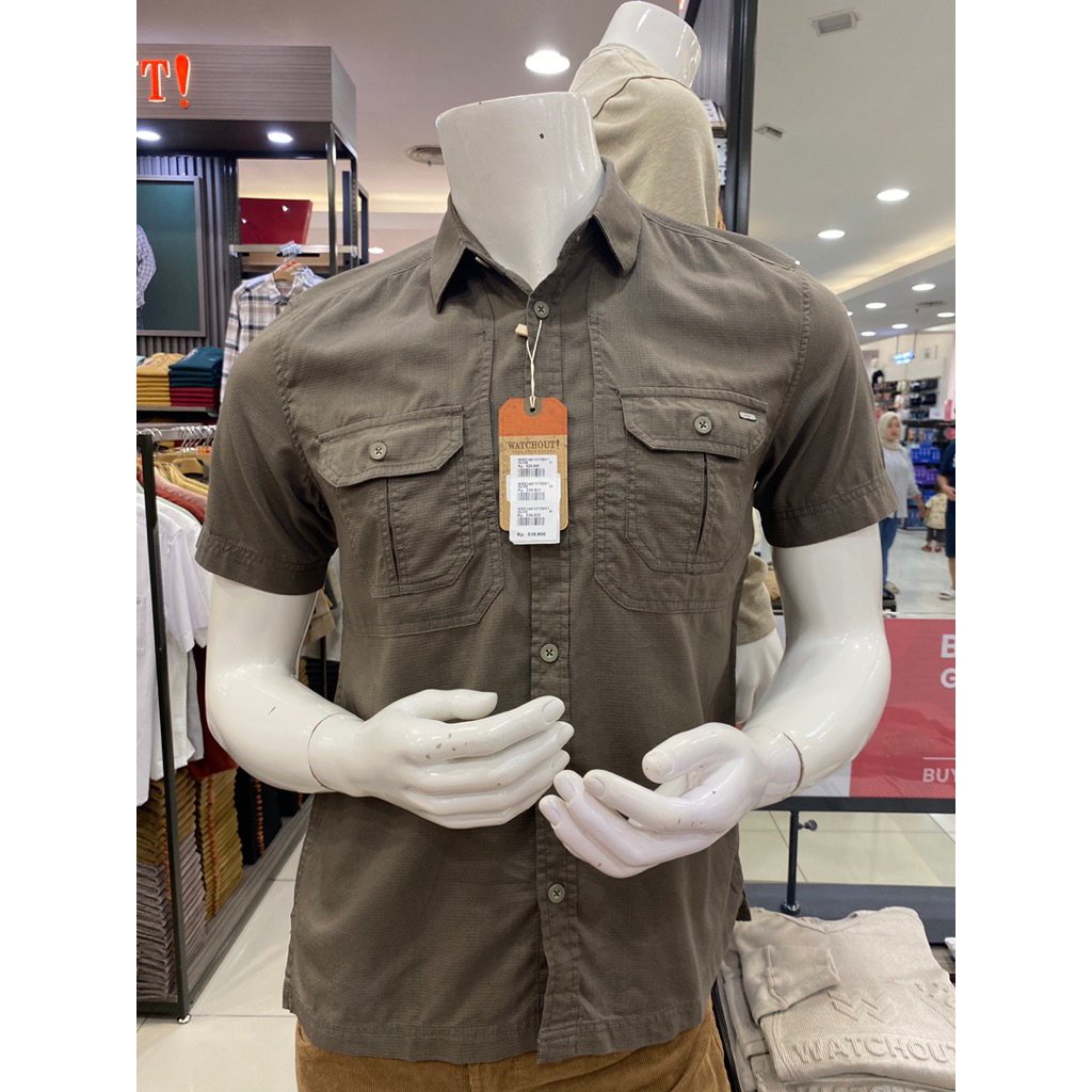 KEMEJA PENDEK POLOS WATCHOUT CASUAL NEW ARRIVAL