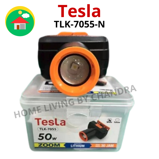 SENTER KEPALA SUPER TERANG TESLA ZOOM 50 WAT TLK-7055-N Outdoor Blitz / SOS + Dimmer ZOOM In & Out