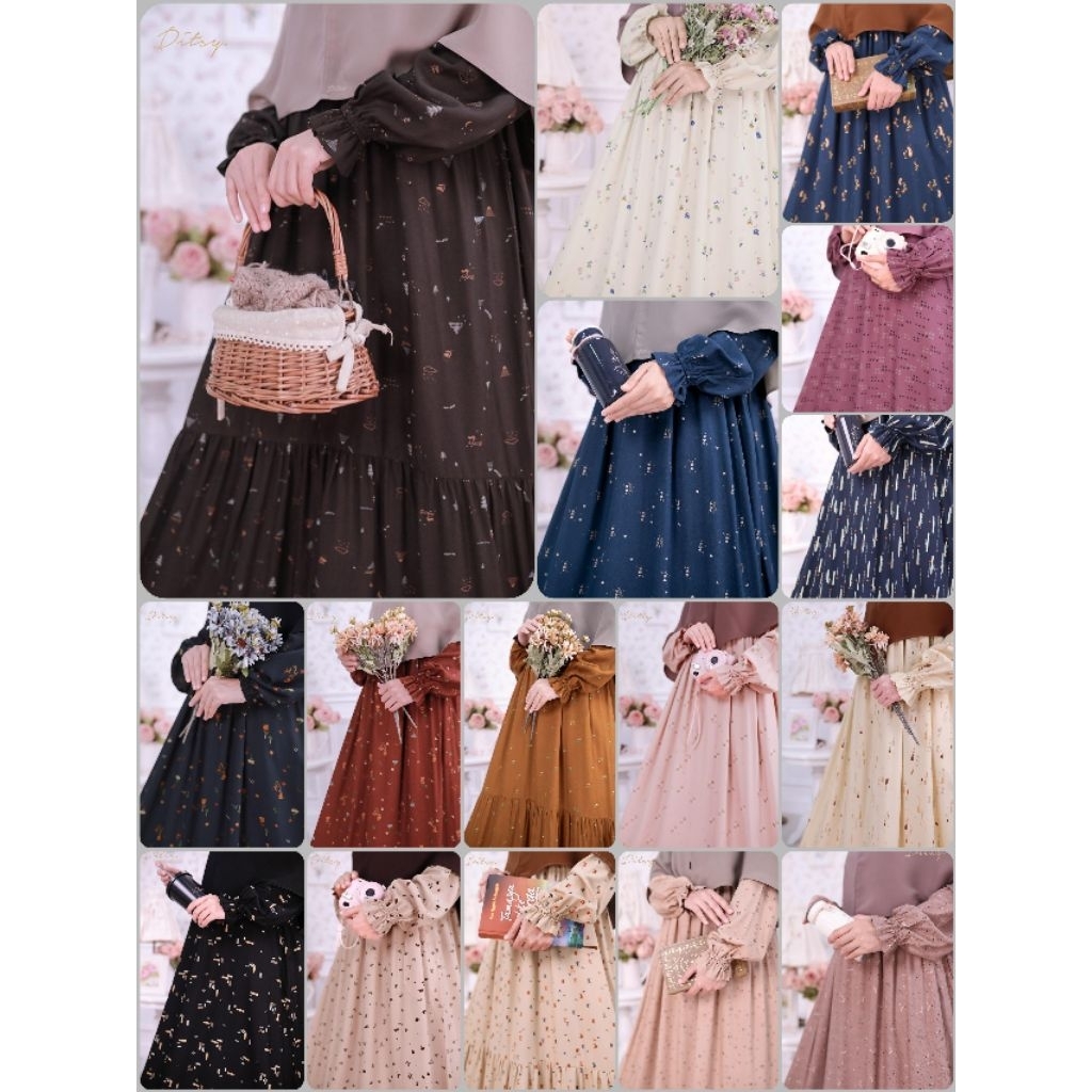 DITSY NIGHTGOWN SIZE M BAHAN ROYAL VISCOSE||VISCOSE PREMIUM