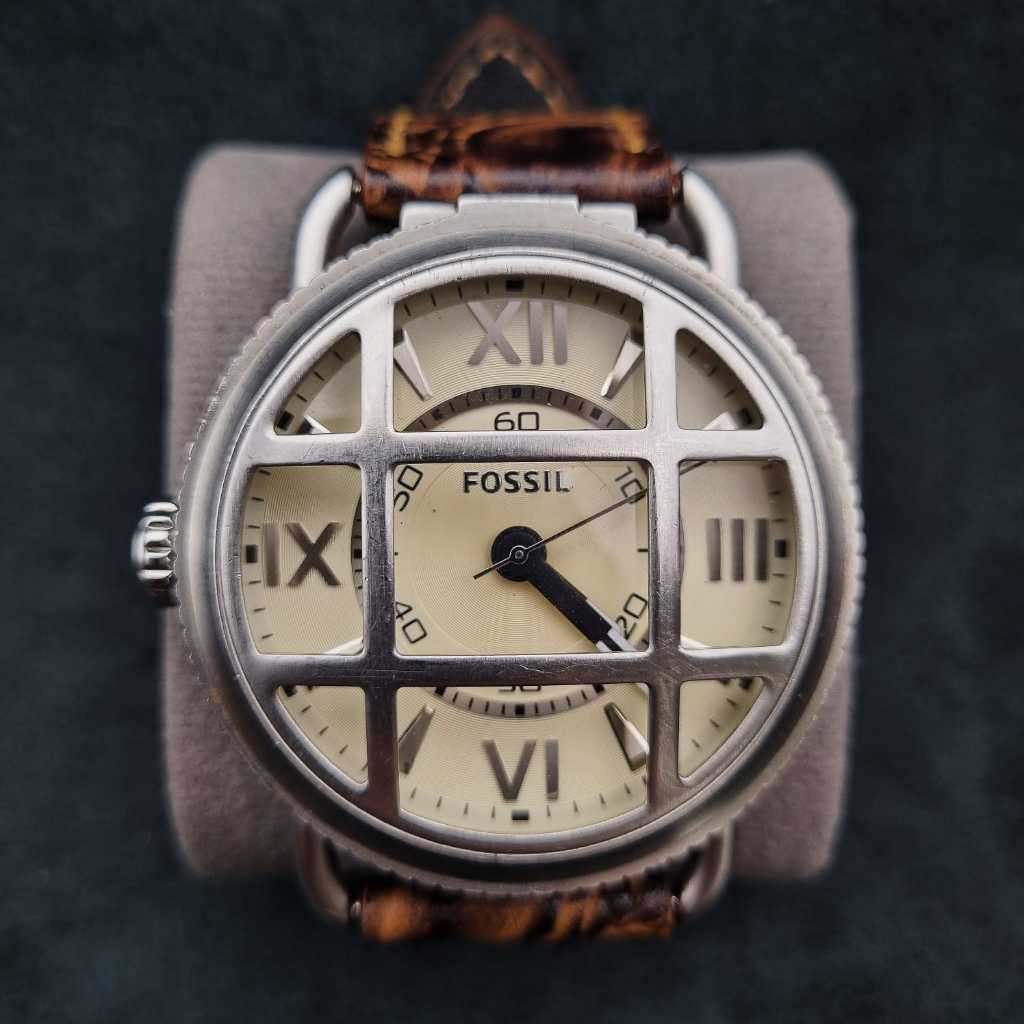 Fossil Vintage Reproduction Quartz  FS-4473 Analog  Off White Dial Jam Tangan Pria Original