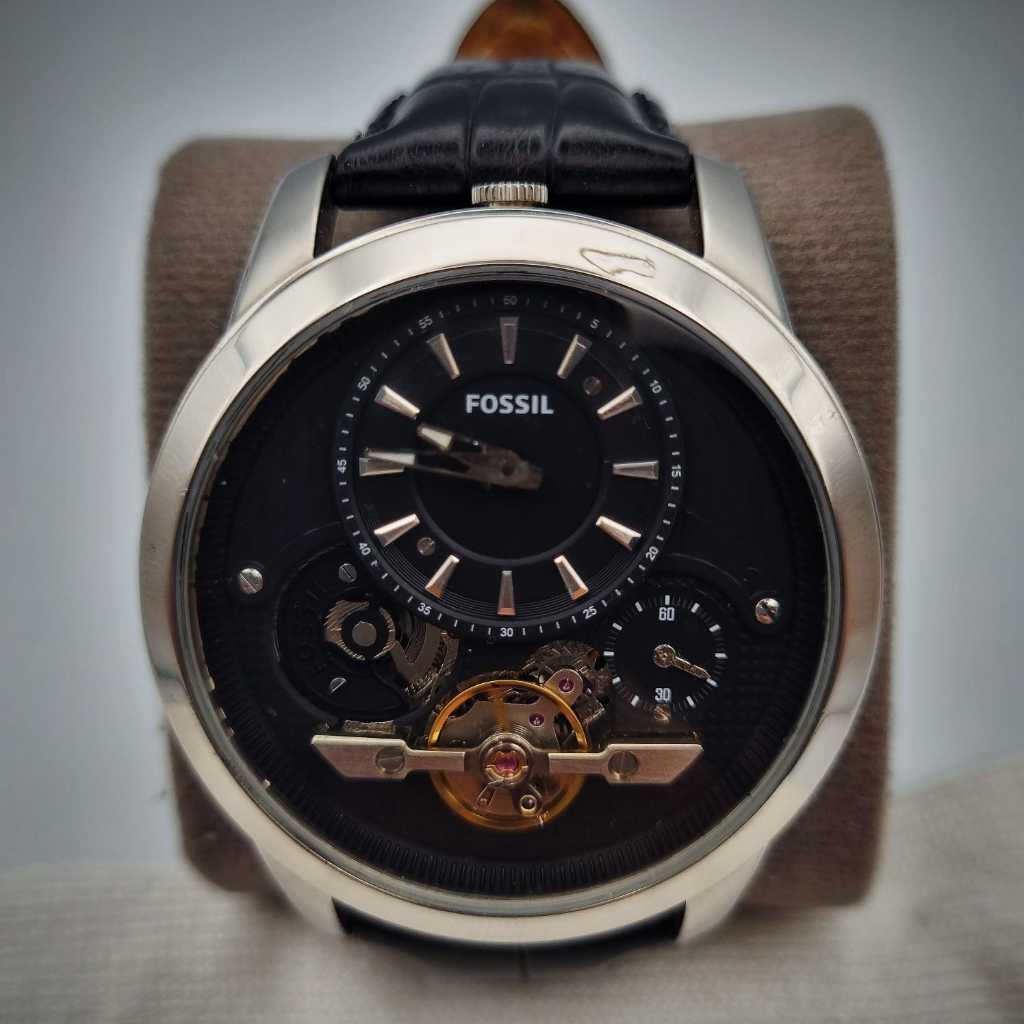 Fossil Twist Hybrid Automatic ME1113 Black Stainless Steel Jam Tangan Pria Original