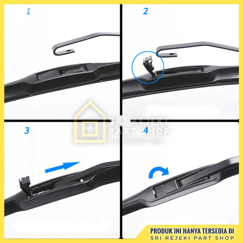 (1 Pcs) Wiper Mobil Hybrid Blade Wiper Universal Mobil Pick Up Truk Wiper Karet Hybrid
